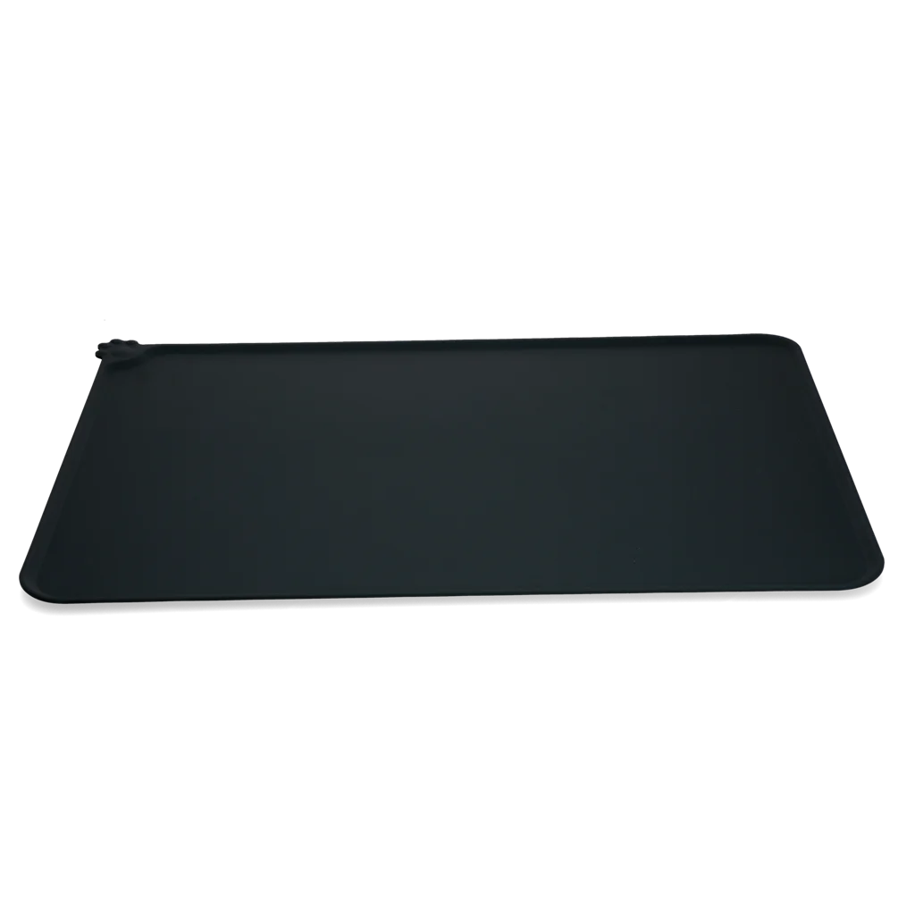 Covoraș din silicon pentru boluri, cu margine ridicată, M, 38 x 54 cm, gri – Eat Slow Live Longer Spill Mat - imagine 3