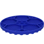 Covoraș de lins pentru câini, cu model de minge de fotbal și ventuze, Ø 22 cm, Albastru – Eat Slow Live Longer Lick Mat Soccer Ball - imagine 3