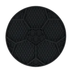 Covoraș de lins pentru câini cu model de minge de fotbal și ventuze, Ø 22 cm, Gri – Eat Slow Live Longer Lick Mat Soccer Ball - imagine 2