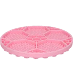 Covoraș de lins pentru câini, cu model de minge de fotbal și ventuze, Ø 22 cm, roz – Eat Slow Live Longer Lick Mat Soccer Ball - imagine 3