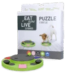 Puzzle pentru câini pentru boabe și recompense, cu piciorușe antiderapante – Eat Slow Live Longer Puzzle Circle