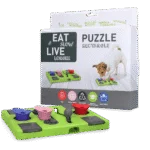 Puzzle pentru câini cu crochete și gustări, cu piciorușe antiderapante – Eat Slow Live Longer Puzzle Rectangle