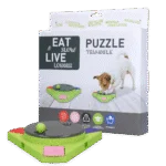 Puzzle interactiv pentru câini, pentru crochete și recompense – Eat Slow Live Longer Puzzle Triangle