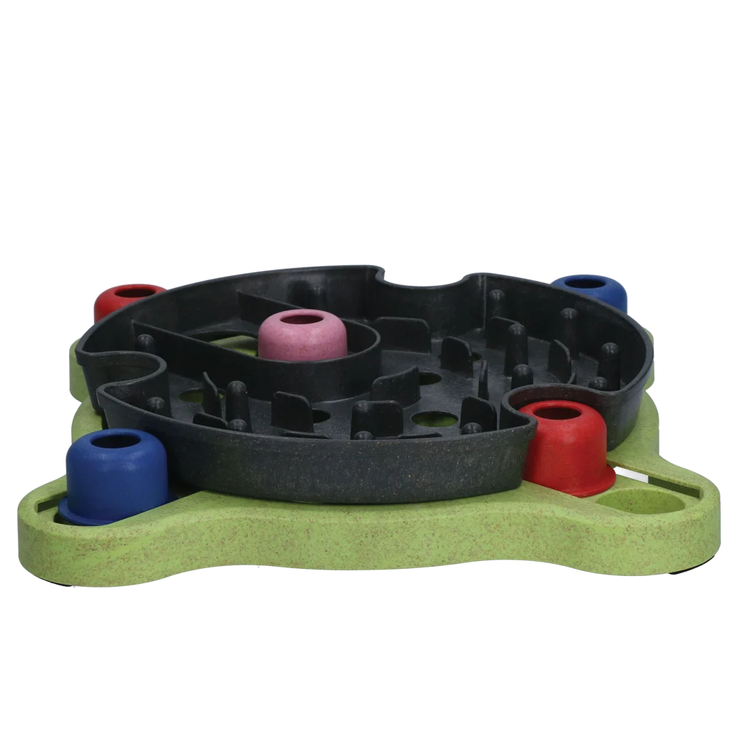Puzzle pentru câini pentru crochete și recompense, cu piciorușe antiderapante – Eat Slow Live Longer Puzzle Roundabout - imagine 2