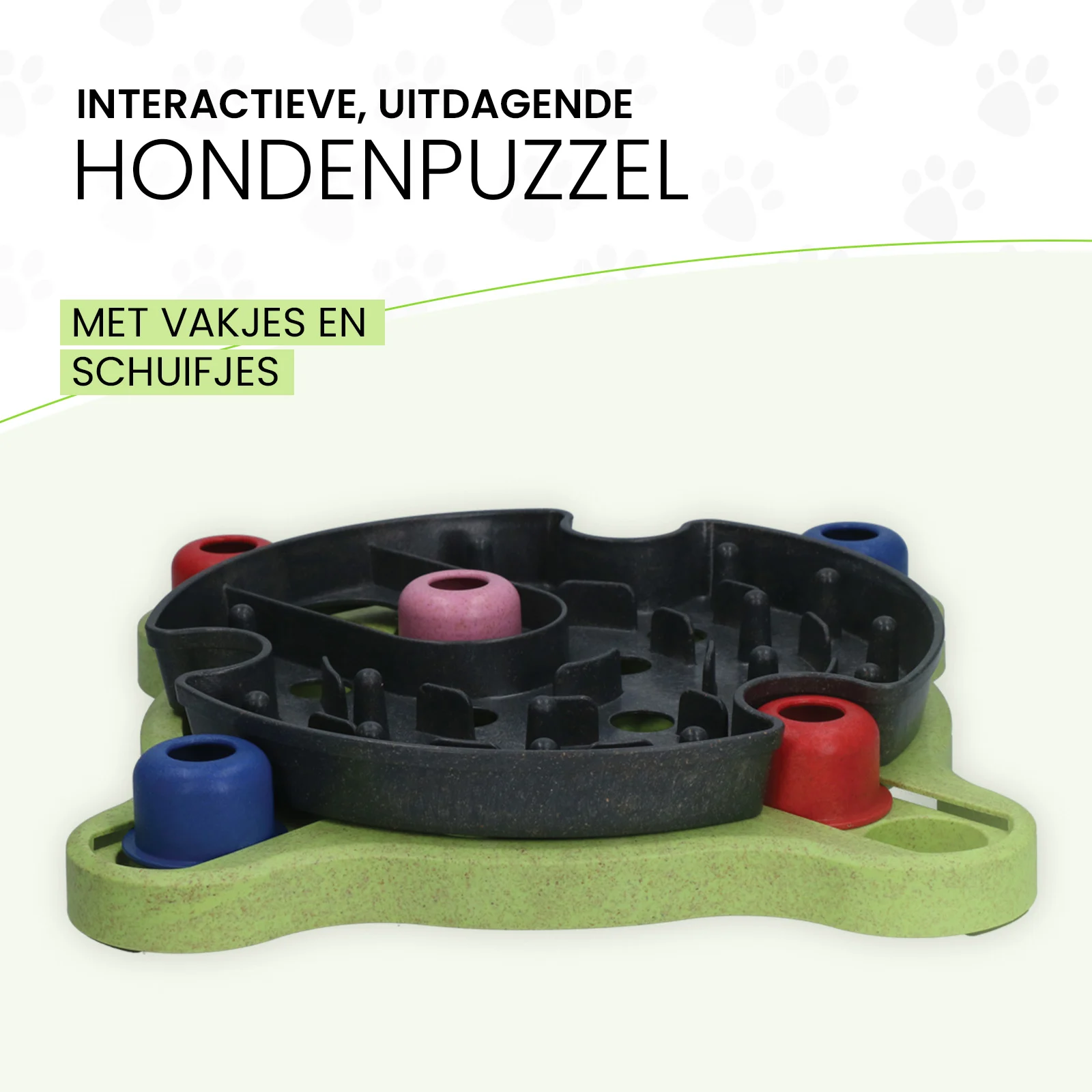 Puzzle pentru câini pentru crochete și recompense, cu piciorușe antiderapante – Eat Slow Live Longer Puzzle Roundabout - imagine 4