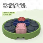 Puzzle pentru câini cu compartimente glisante, pentru crochete și gustări – Eat Slow Live Longer Puzzle Disc - imagine 3