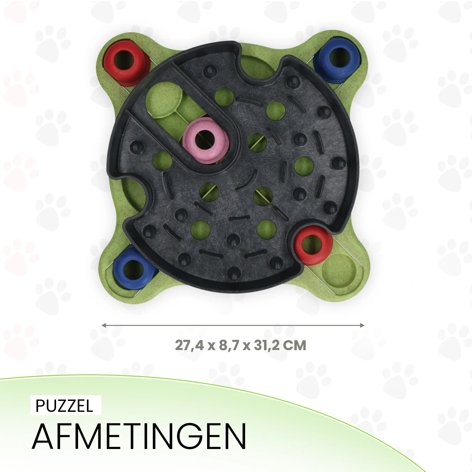 Puzzle pentru câini pentru crochete și recompense, cu piciorușe antiderapante – Eat Slow Live Longer Puzzle Roundabout - imagine 5