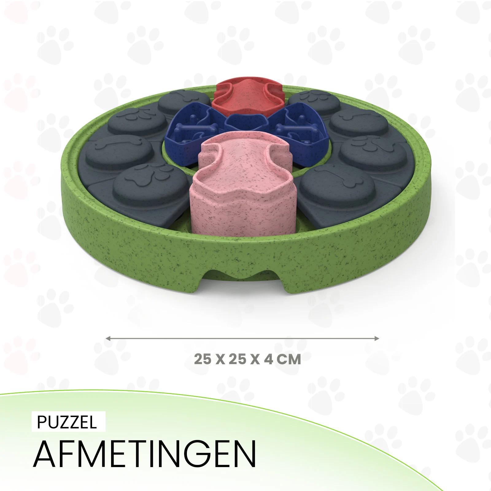 Puzzle pentru câini cu compartimente glisante, pentru crochete și gustări – Eat Slow Live Longer Puzzle Disc - imagine 4