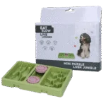 Puzzle pentru câini cu crochete și recompense, 13 x 19 cm – Eat Slow Live Longer Mini Puzzle Lush Jungle
