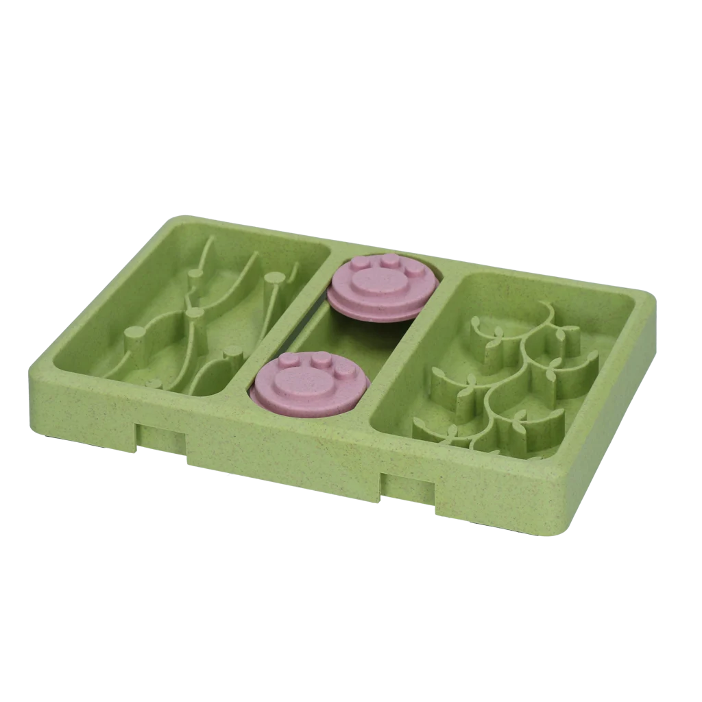 Puzzle pentru câini cu crochete și recompense, 13 x 19 cm – Eat Slow Live Longer Mini Puzzle Lush Jungle - imagine 2