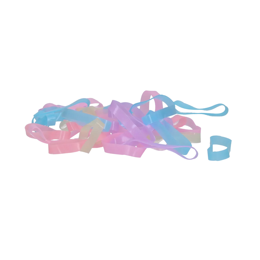 Elastice din silicon pentru împletit, 500 de bucăți, curcubeu – Excellent Horse Rubber Bands Silicone - imagine 2