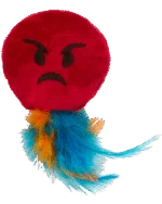 Jucărie emoji pentru pisici cu pene și MADNIP, ø 6 cm – Catmoji Angry - imagine 2