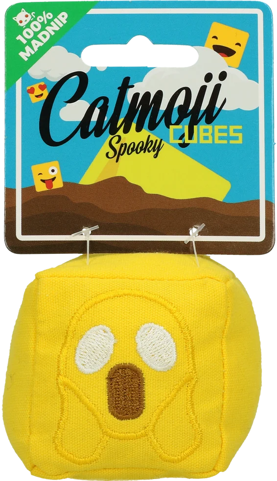 Cub de joacă pentru pisici cu MADNIP, Ø 7 cm – Catmoji Cube Spooky - imagine 3