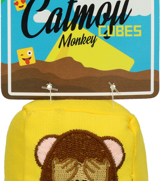 Jucărie pentru pisici, cub cu MADNIP, 7 cm – Catmoji Cube Monkey