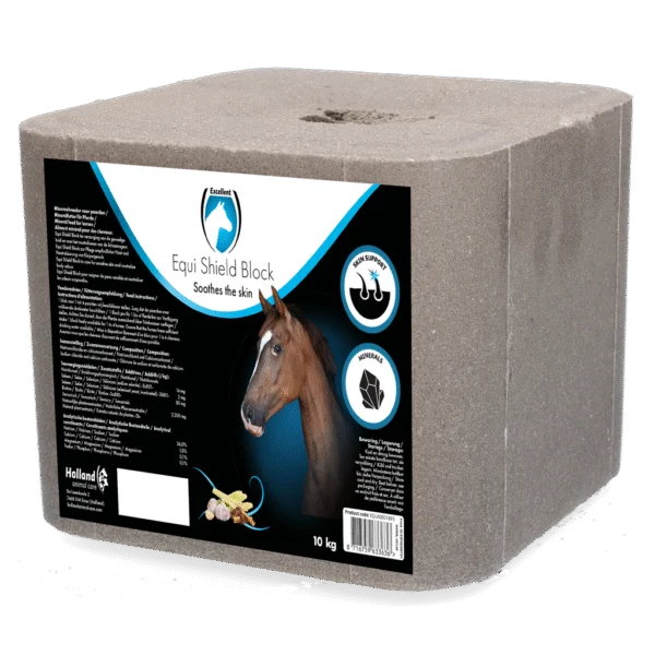 Bloc de sare pentru cai cu usturoi, 10 kg – Excellent Horse Shield Block