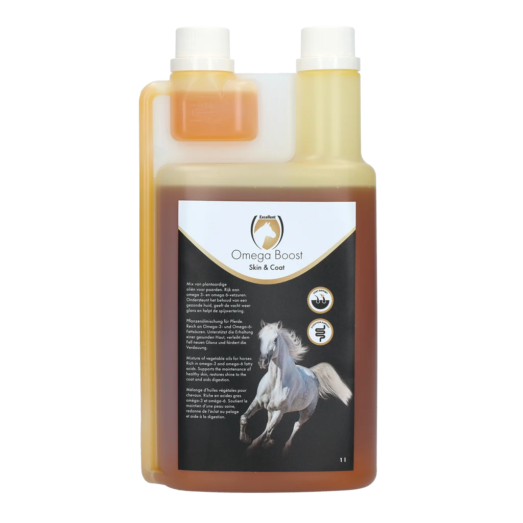 EQUI0007.png Ulei vegetal pentru cai, cu Omega 3 și 6, 1 l – Excellent Horse Omega Boost - imagine 1