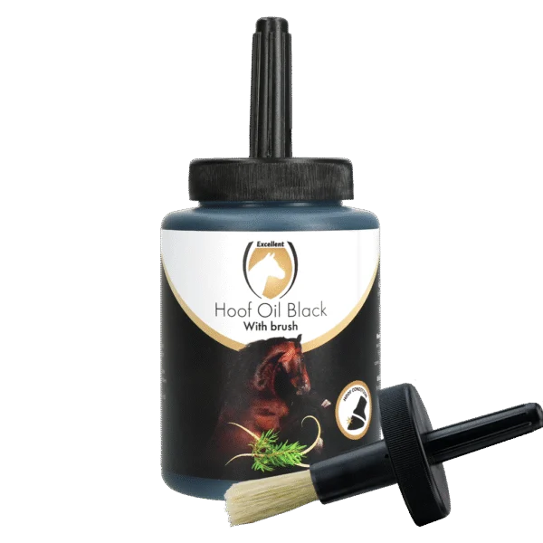 Ulei pentru copite cu Tea Tree și pensulă, negru, 500 ml – Excellent Horse Hoof Oil Black