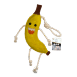 Jucărie de grajd pentru cai, din piele, cu umplutură din iută, banană, 40 x 12 x 5 cm – Excellent Horse Foodie Friends Banana