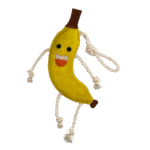 Jucărie de grajd pentru cai, din piele, cu umplutură din iută, banană, 40 x 12 x 5 cm – Excellent Horse Foodie Friends Banana - imagine 2