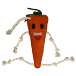 Jucărie de grajd pentru cai, din piele, cu umplutură din iută, morcov, 40 x 16 x 5 cm – Excellent Horse Foodie Friends Carrot - imagine 2