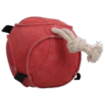 Minge de joacă din piele întoarsă pentru cai, cu bucle elastice, roz – Excellent Horse Fun Play Ball - imagine 2