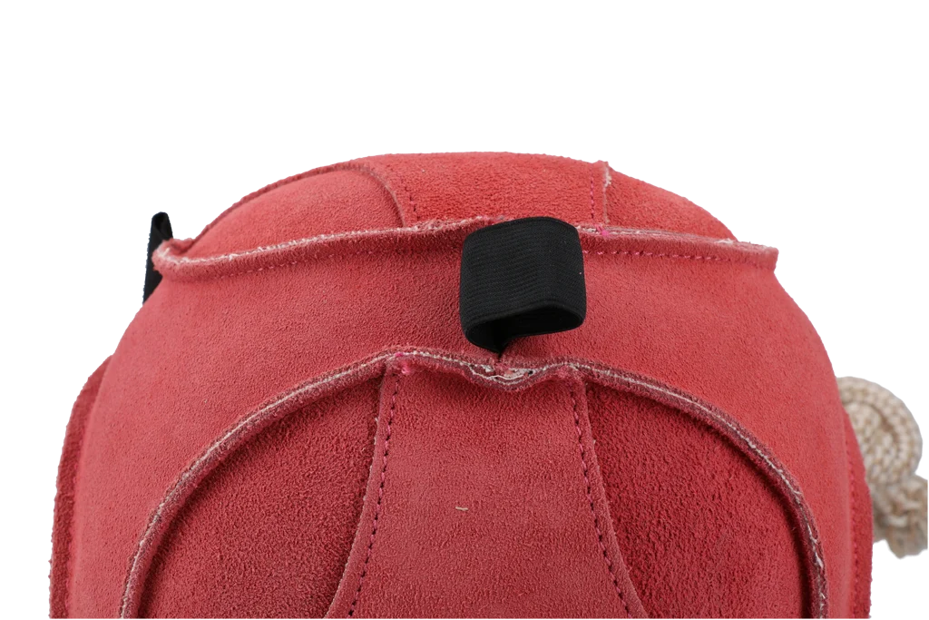 Minge de joacă din piele întoarsă pentru cai, cu bucle elastice, roz – Excellent Horse Fun Play Ball - imagine 3