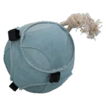 Minge de joacă pentru cai din piele întoarsă, cu bucle pentru gustări, albastră – Excellent Horse Fun Play Ball Suede
