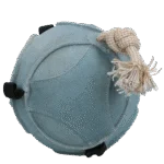 Minge de joacă pentru cai din piele întoarsă, cu bucle pentru gustări, albastră – Excellent Horse Fun Play Ball Suede - imagine 2