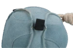Minge de joacă pentru cai din piele întoarsă, cu bucle pentru gustări, albastră – Excellent Horse Fun Play Ball Suede - imagine 3
