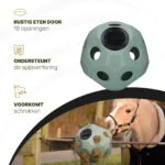 Minge pentru hrană pentru cai, cu orificii, verde – Excellent Horse Feed & Play Ball - imagine 5