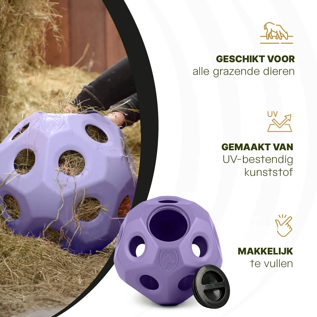 Minge pentru hrănirea cailor cu orificii pentru hrană, mov – Excellent Horse Feed & Play Ball - imagine 4