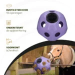 Minge pentru hrănirea cailor cu orificii pentru hrană, mov – Excellent Horse Feed & Play Ball - imagine 5