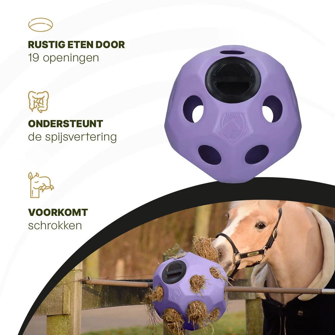 Minge pentru hrănirea cailor cu orificii pentru hrană, mov – Excellent Horse Feed & Play Ball - imagine 5
