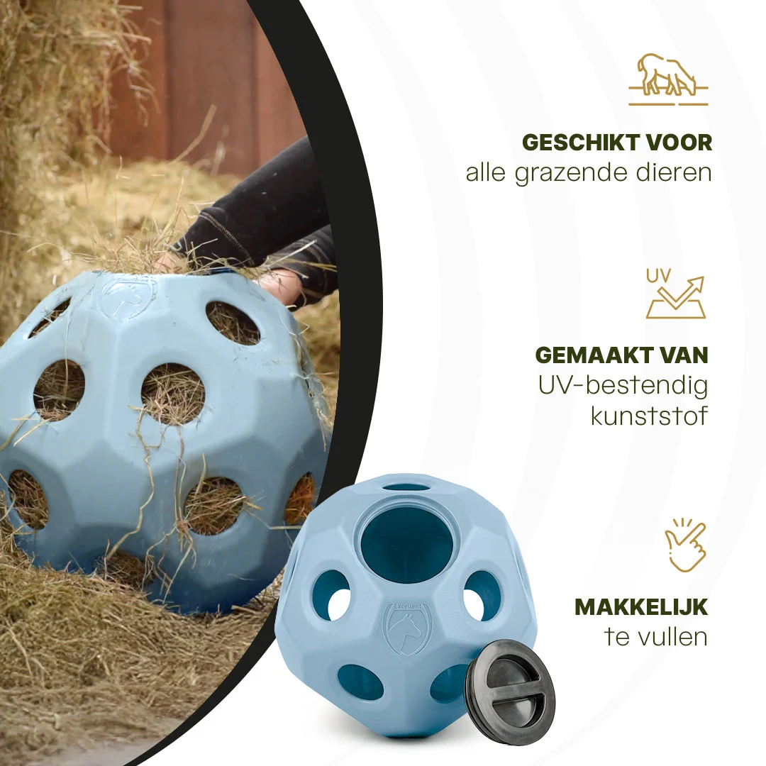 Minge pentru cai cu orificii pentru hrană, albastră – Excellent Horse Feed & Play Ball - imagine 4