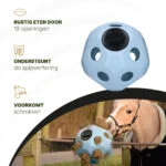 Minge pentru cai cu orificii pentru hrană, albastră – Excellent Horse Feed & Play Ball - imagine 5