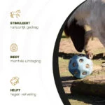 Minge pentru cai cu orificii pentru hrană, albastră – Excellent Horse Feed & Play Ball - imagine 6