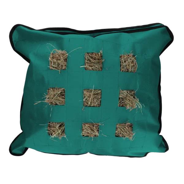 Sac pentru fân pentru cai, pătrat, petrol, 62 x 55 cm – Excellent Horse Hay Pillow Slow Feeder