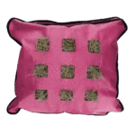 Sac pentru fân pentru cai, pătrat, roz, 62 x 55 cm – Excellent Horse Hay Pillow Slow Feeder