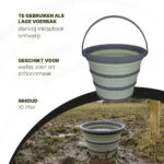 Găleată pliabilă pentru hrană și apă, 10 l, verde și gri – Găleată pliabilă Excellent Horse - imagine 4