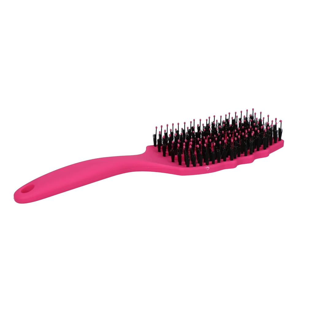 Perie pentru descurcarea coamei, cu peri de porc, roz – Excellent Horse Wave Brush - imagine 3