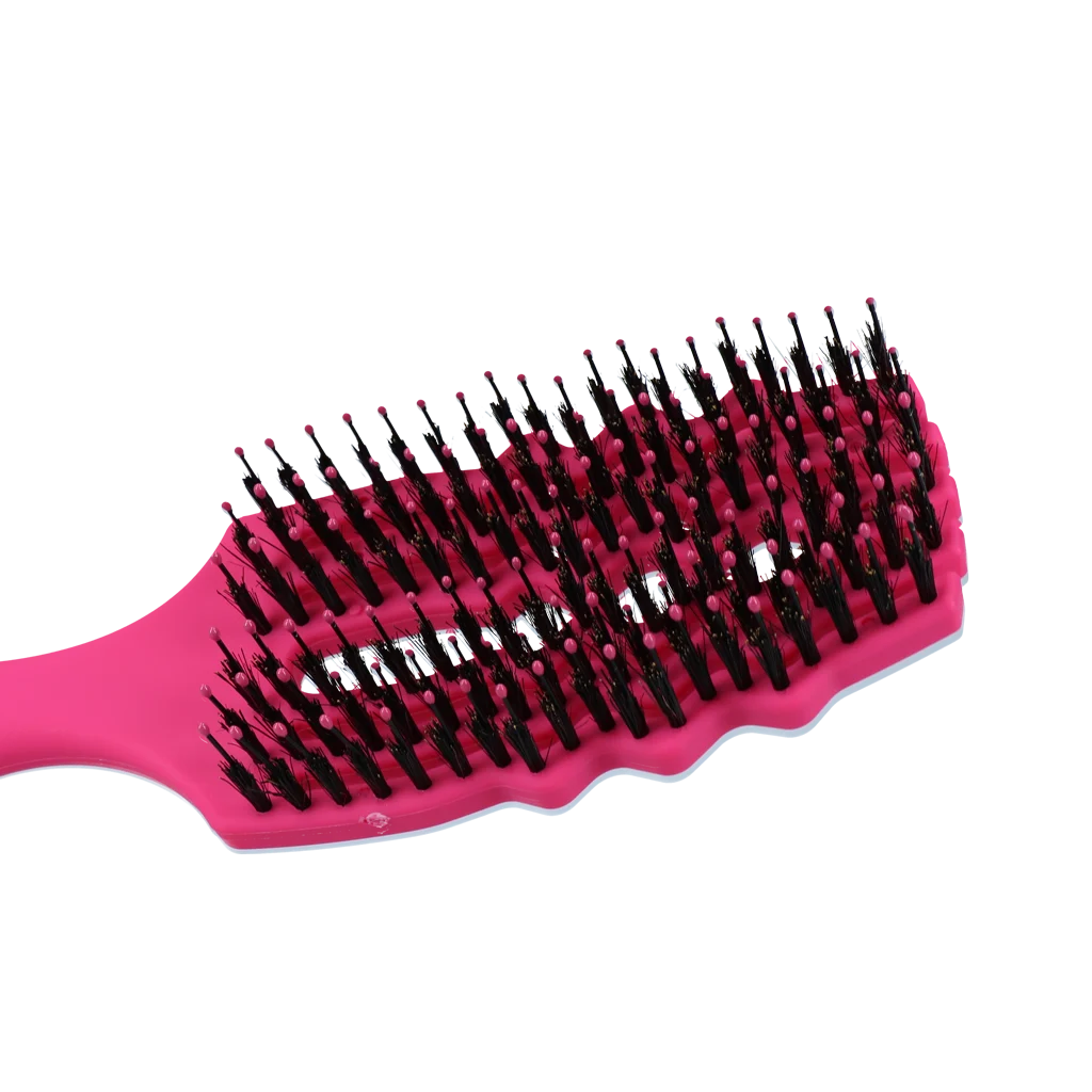 Perie pentru descurcarea coamei, cu peri de porc, roz – Excellent Horse Wave Brush - imagine 4