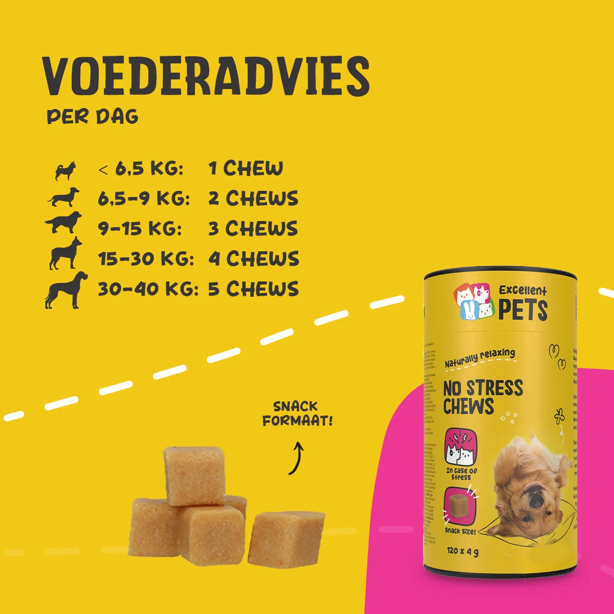 Recompense masticabile moi pentru câini, pentru momentele stresante, 120 bucăți – Excellent Pets No Stress Soft Chews - imagine 4