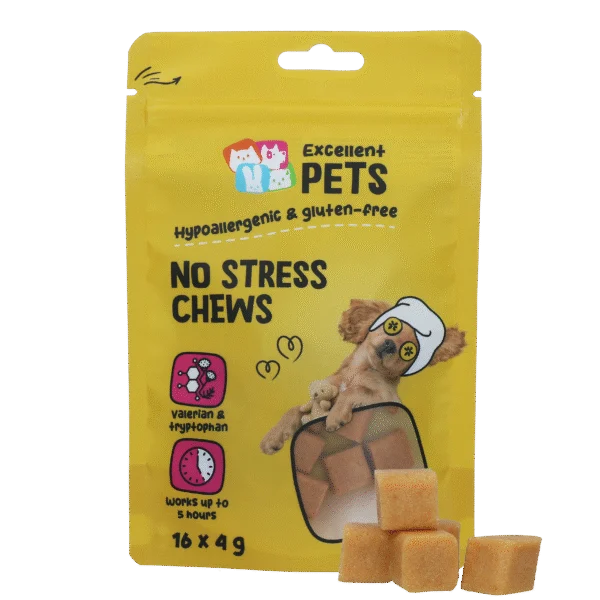 Recompense moi de mestecat pentru câini, în situații stresante, 16 x 4 g – Excellent Pets No Stress Soft Chews