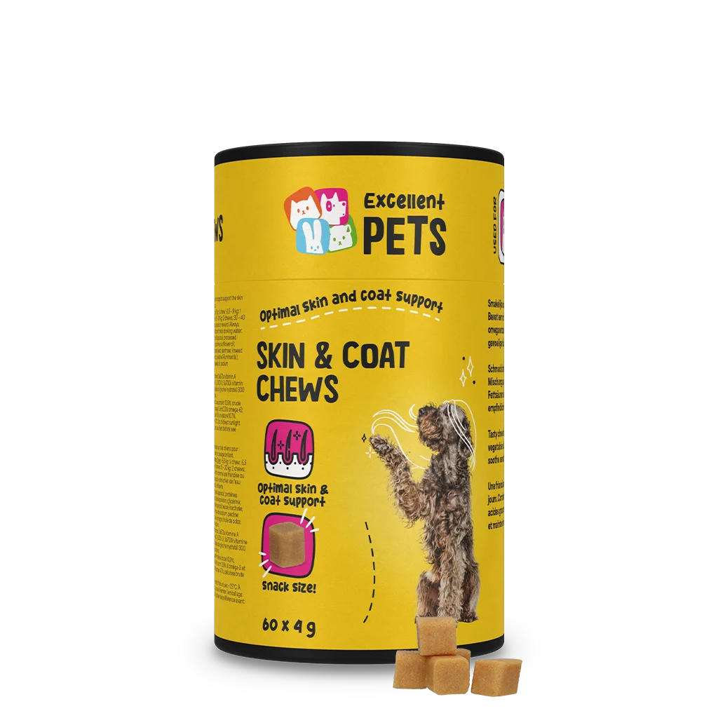 Supliment pentru pielea și blana câinilor, 60 de recompense masticabile moi – Excellent Pets Skin & Coat Soft Chews - imagine 1