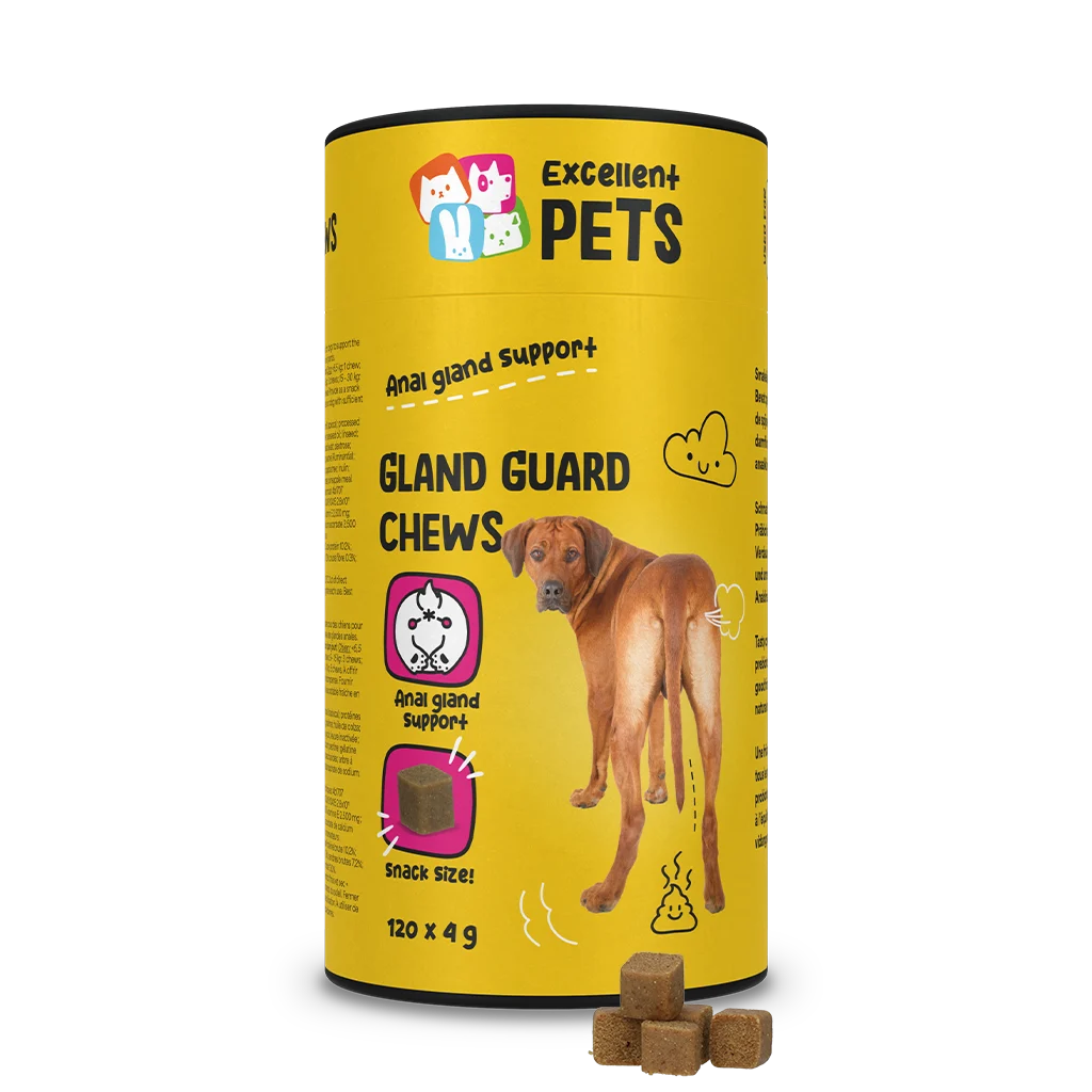 Recompense suplimentare pentru câini cu prebiotice și probiotice, 120 bucăți – Excellent Pets Gland Guard Soft Chews - imagine 1