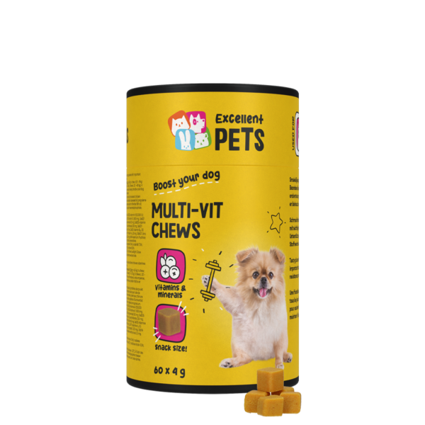 Recompense masticabile multivitaminice pentru câini, 60 de bucăți – Excellent Pets Multi-Vit Soft Chews