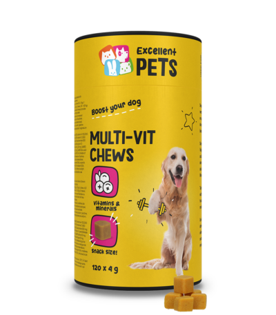 Recompense masticabile cu multivitamine pentru câini, 120 de bucăți – Excellent Pets Multi-Vit Soft Chews