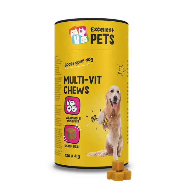 Recompense masticabile cu multivitamine pentru câini, 120 de bucăți – Excellent Pets Multi-Vit Soft Chews