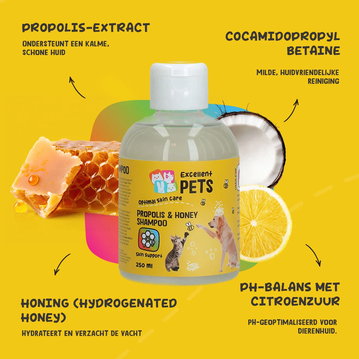 Șampon pentru câini cu propolis și miere, 250 ml – Excellent Pets Propolis & Honey Shampoo - imagine 5