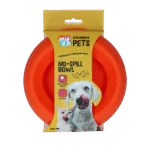 Bol din silicon pentru hrană și apă, cu margine anti vărsare, 300 ml, portocaliu – Excellent Pets No-Spill Bowl